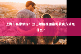 上海市私家侦探：汉口婚姻挽回咨询收费方式是什么？