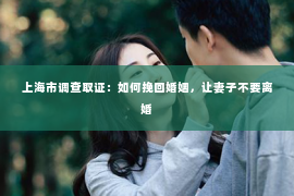 上海市调查取证：如何挽回婚姻，让妻子不要离婚