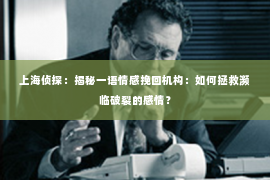 上海侦探：揭秘一语情感挽回机构：如何拯救濒临破裂的感情？