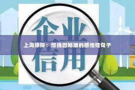 上海缘探：想挽回婚姻的感悟短句子