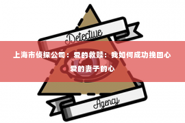 上海市侦探公司：爱的救赎：我如何成功挽回心爱的妻子的心