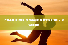 上海市侦探公司：挽回出轨企鹅的关键：信任、陪伴和理解
