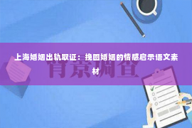 上海婚姻出轨取证：挽回婚姻的情感启示语文素材