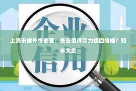 上海市婚外情调查：是否值得努力挽回婚姻？知乎文章