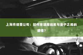 上海市调查公司：如何重建摩羯男与妻子之间的感情？