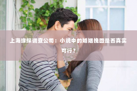 上海缘探调查公司：小说中的婚姻挽回是否真实可行？