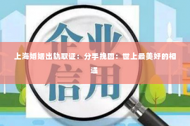 上海婚姻出轨取证：分手挽回：世上最美好的相遇