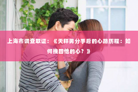 上海市调查取证：《天秤男分手后的心路历程：如何挽回他的心？》