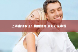 上海出轨取证：挽回婚姻 最好方法小说